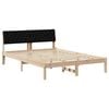 vidaXL Cadre de lit Marron et noir 135 x 190 cm Bois massif en pin