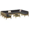 vidaXL Salon de jardin avec coussins 10 pcs bois de pin impr&eacute;gn&eacute;
