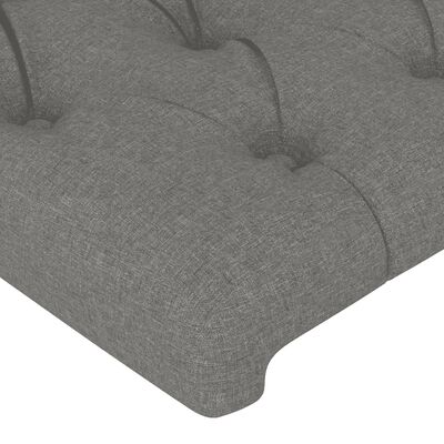 vidaXL Sommier à lattes de lit avec matelas Gris foncé 90x200 cm Tissu