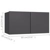 vidaXL Ensemble de meuble TV 4 pcs Gris Bois d&rsquo;ing&eacute;nierie