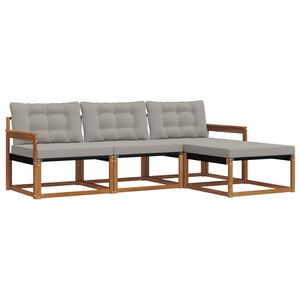 vidaXL Ensemble de canap&eacute;s d'ext&eacute;rieur 4 pc Naturel et gris clair