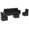 vidaXL Salon de jardin 7 pcs avec coussins noir r&eacute;sine tress&eacute;e