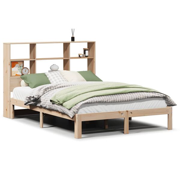 vidaXL Lit biblioth&egrave;que sans matelas 140x200 cm bois massif de pin