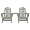 vidaXL Chaises de jardin Adirondack avec table bois de sapin gris