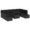 vidaXL Ensemble de canap&eacute; de jardin 10 pc Noir polyrotin