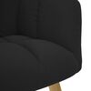 vidaXL Chaise de relaxation avec repose-pied Noir Tissu