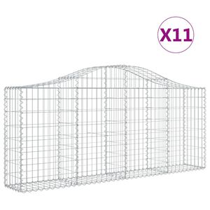 vidaXL Paniers &agrave; gabions arqu&eacute;s 11 pcs 200x30x80/100 cm Fer galvanis&eacute;