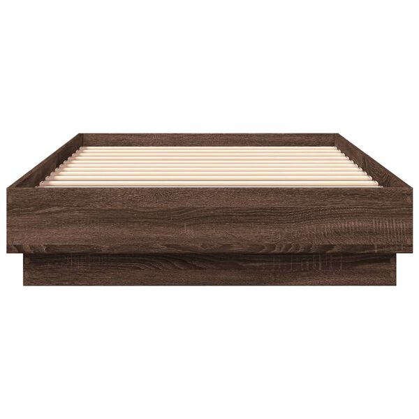 vidaXL Cadre de lit sans matelas ch&ecirc;ne marron 90x200cm bois ing&eacute;nierie