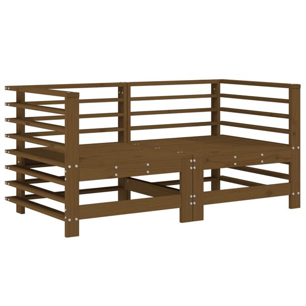 vidaXL Canap&eacute;s d'angle de jardin 2 pcs marron miel bois de pin solide