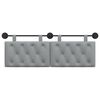 vidaXL T&ecirc;te de lit suspendue Gris clair 130 x 55 x 7 cm tissu