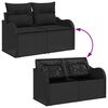 vidaXL Ensemble de canap&eacute; de jardin 5 pcs Noir Poly rotin