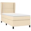vidaXL Sommier &agrave; lattes de lit avec matelas Cr&egrave;me 90x200 cm Tissu