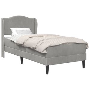 vidaXL Cadre de lit 2 pi&egrave;ces Gris clair 90 x 190 cm Velours