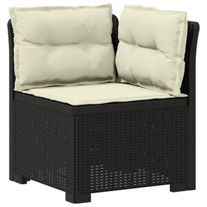 vidaXL Canap&eacute; de jardin 1 place avec coussins look rotin PP Anthracite