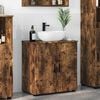vidaXL Cabinet de salle de bain avec porte Ch&ecirc;ne fum&eacute; 61 x 35 x 64 cm