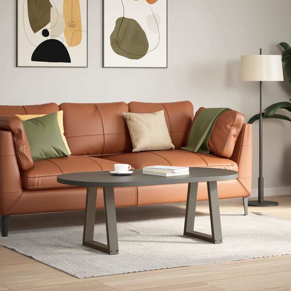 vidaXL Pieds de table basse en forme de V, 2 pi&egrave;ces, acier naturel, 38 x (42-43,3) cm