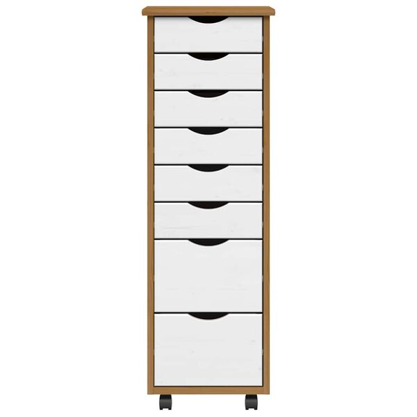 vidaXL Armoire roulante avec tiroirs MOSS bois de pin marron miel