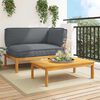 vidaXL Ensemble de Canap&eacute;s Uni 2 pcs Anthracite Bois d'Acacia Massif