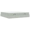 vidaXL Cadre de lit avec matelas avec matelas 2 pcs Gris clair Velours