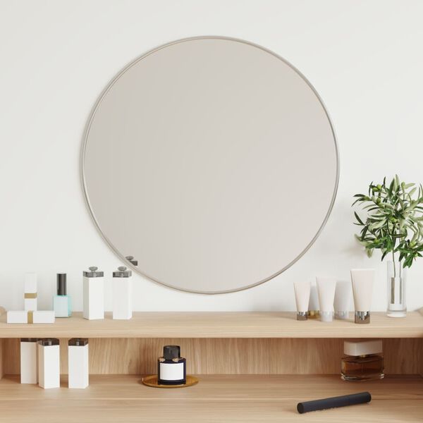 vidaXL Miroir mural Argent&eacute; &Oslash; 50 cm Rond