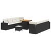 vidaXL Ensemble de canap&eacute; de jardin avec coussin 11 pcs Noir polyrotin