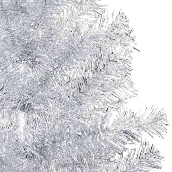 vidaXL Arbre de No&euml;l artificiel pr&eacute;-&eacute;clair&eacute;/boules argent&eacute; 120 cm PET