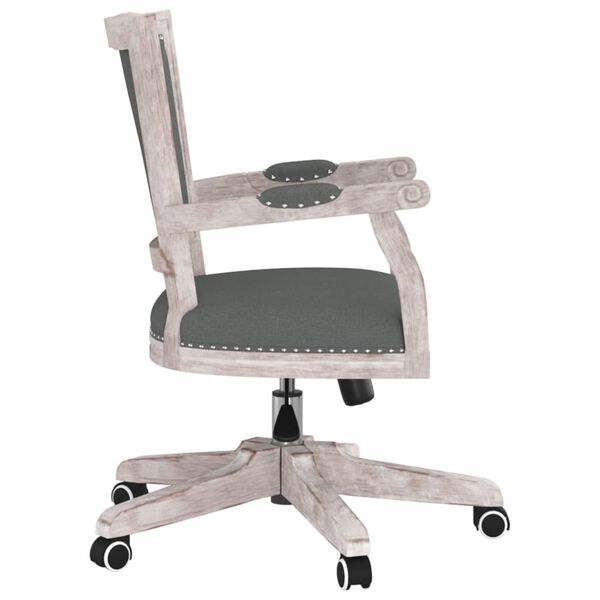 vidaXL Chaise pivotante de bureau Gris fonc&eacute; Tissu