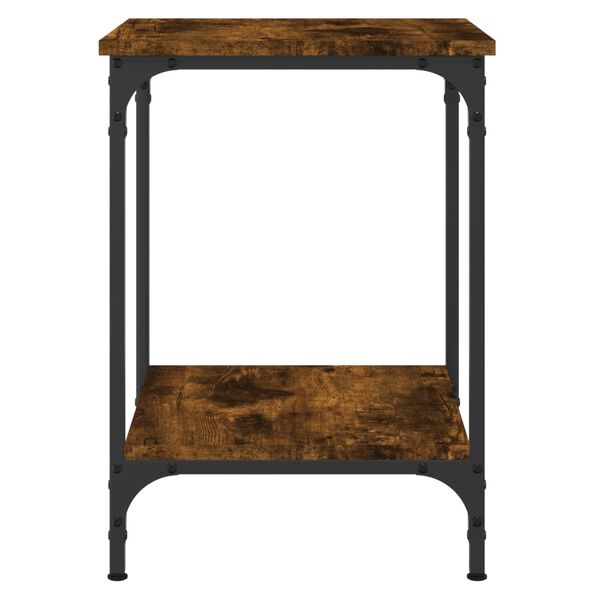 vidaXL Table basse ch&ecirc;ne fum&eacute; 40x40x55 cm bois d'ing&eacute;nierie