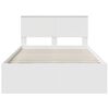vidaXL Cadre de lit Blanc 135 x 190 cm Bois d'ing&eacute;nierie