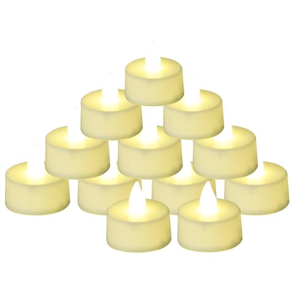 vidaXL Bougies &eacute;lectriques sans flamme &agrave; LED 50 pcs Blanc chaud