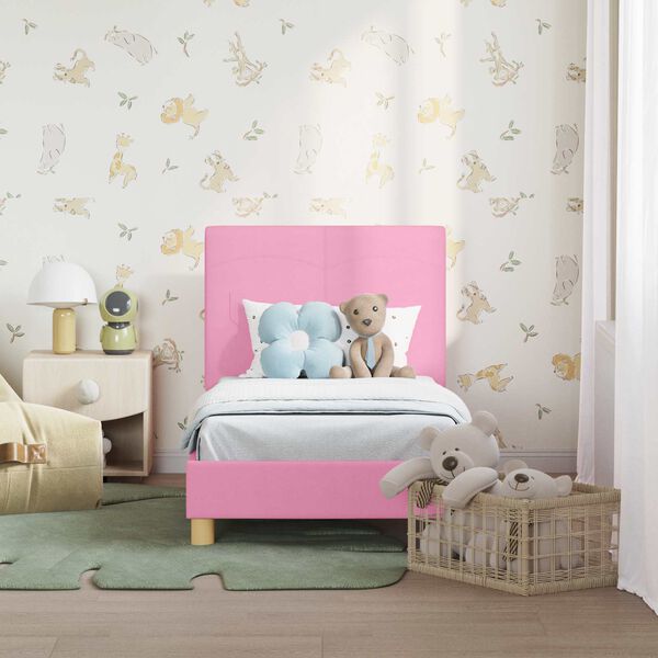 vidaXL Cadre de lit pour tout-petit avec t&ecirc;te de lit Rose 70 x 140 cm