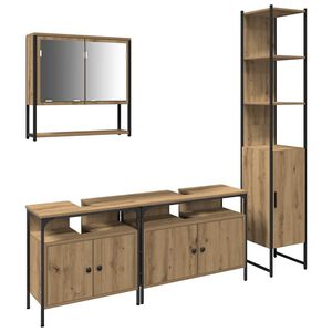 vidaXL Ensemble de mobilier de salle de bain 4 pc Ch&ecirc;ne artisanal
