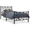 vidaXL Cadre de lit m&eacute;tal sans matelas avec pied de lit noir 75x190 cm
