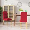 vidaXL Chaises &agrave; manger lot de 2 rouge bordeaux tissu