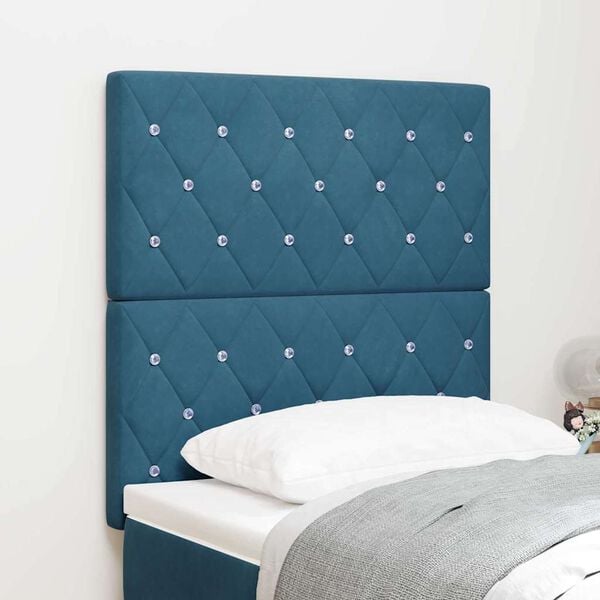 vidaXL Tête de lit LED avec tête de lit Bleu foncé 80 cm Polyester
