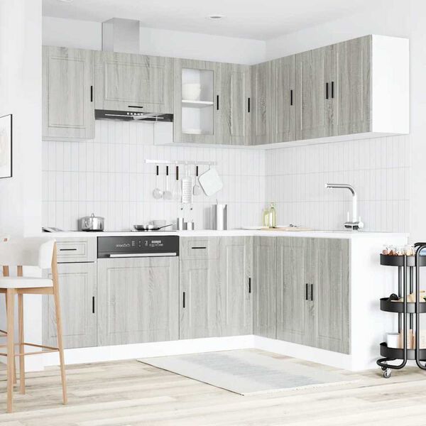 vidaXL Ensemble d'armoires de cuisine 11 pcs Porto bois d'ing&eacute;nierie