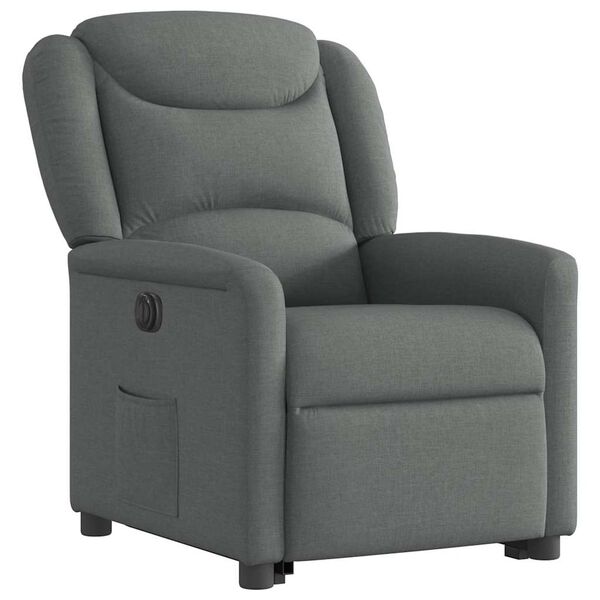 vidaXL Fauteuil inclinable électrique gris foncé tissu