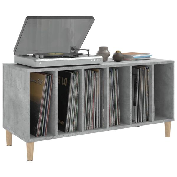 vidaXL Armoire &agrave; disques gris b&eacute;ton 100x38x48 cm bois d'ing&eacute;nierie