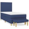 vidaXL Sommier &agrave; lattes de lit avec matelas Bleu 90x200 cm Tissu