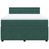 vidaXL Sommier &agrave; lattes de lit et matelas Vert fonc&eacute; 140x190cm Velours