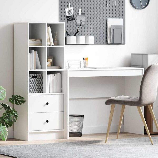 vidaXL Bureau avec tiroir 2 pcs Blanc