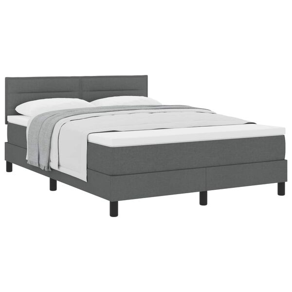 vidaXL Lit &agrave; ressorts avec matelas Gris fonc&eacute; 140 x 200 cm tissu
