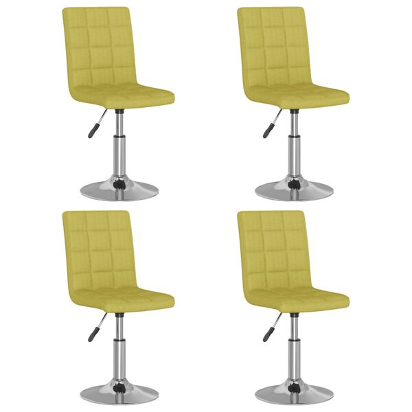 vidaXL Chaises pivotantes &agrave; manger lot de 4 vert tissu