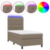 vidaXL Sommier &agrave; lattes de lit et matelas et LED Taupe 90x200 cm Tissu