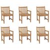 vidaXL Chaises d'ext&eacute;rieur lot de 6 Bois de teck solide