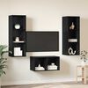 vidaXL Ensemble meuble TV Montage mural Ch&ecirc;ne noir 37 x 37 x 107 cm