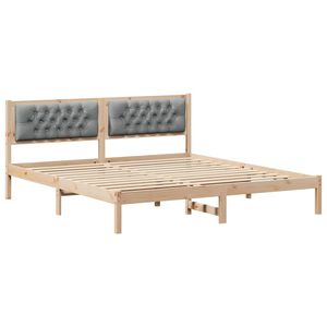 vidaXL Cadre de lit Gris clair 160 x 200 cm Pin massif
