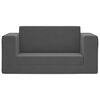 vidaXL Canap&eacute;-lit pour enfants 2 places anthracite peluche douce