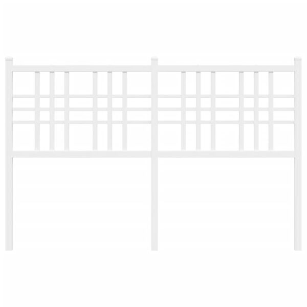 vidaXL T&ecirc;te de lit m&eacute;tal blanc 140 cm