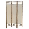 vidaXL Cloison de s&eacute;paration pliable 3 panneaux Bambou et toile 120 cm